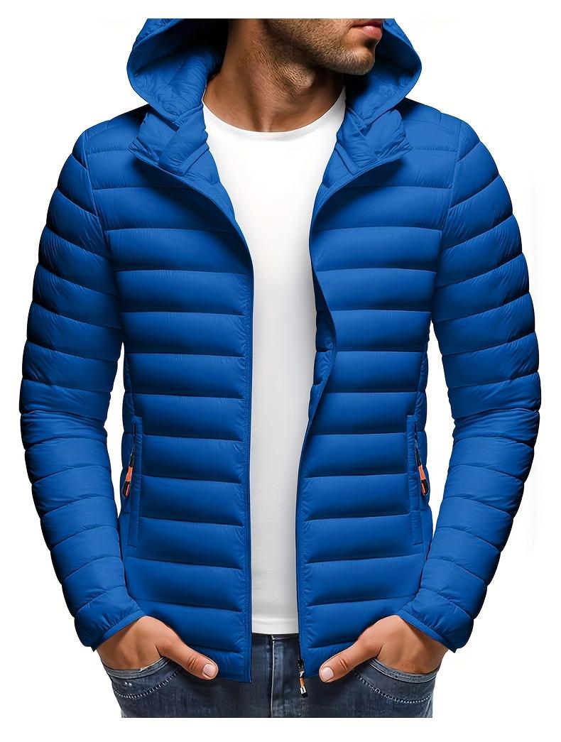 Men's Stand Collar Hooded Jacket - Warm, Windproof Thickened Coat, Detachable Hood, Solid Color Design, Thickened Nylon Fabric for Cold Weather, Casual Style, Zip Closure, Dry Clean Only, Winter Stand Collar Hooded Thickened Coat Spooky Fuzzy Crew Socks W