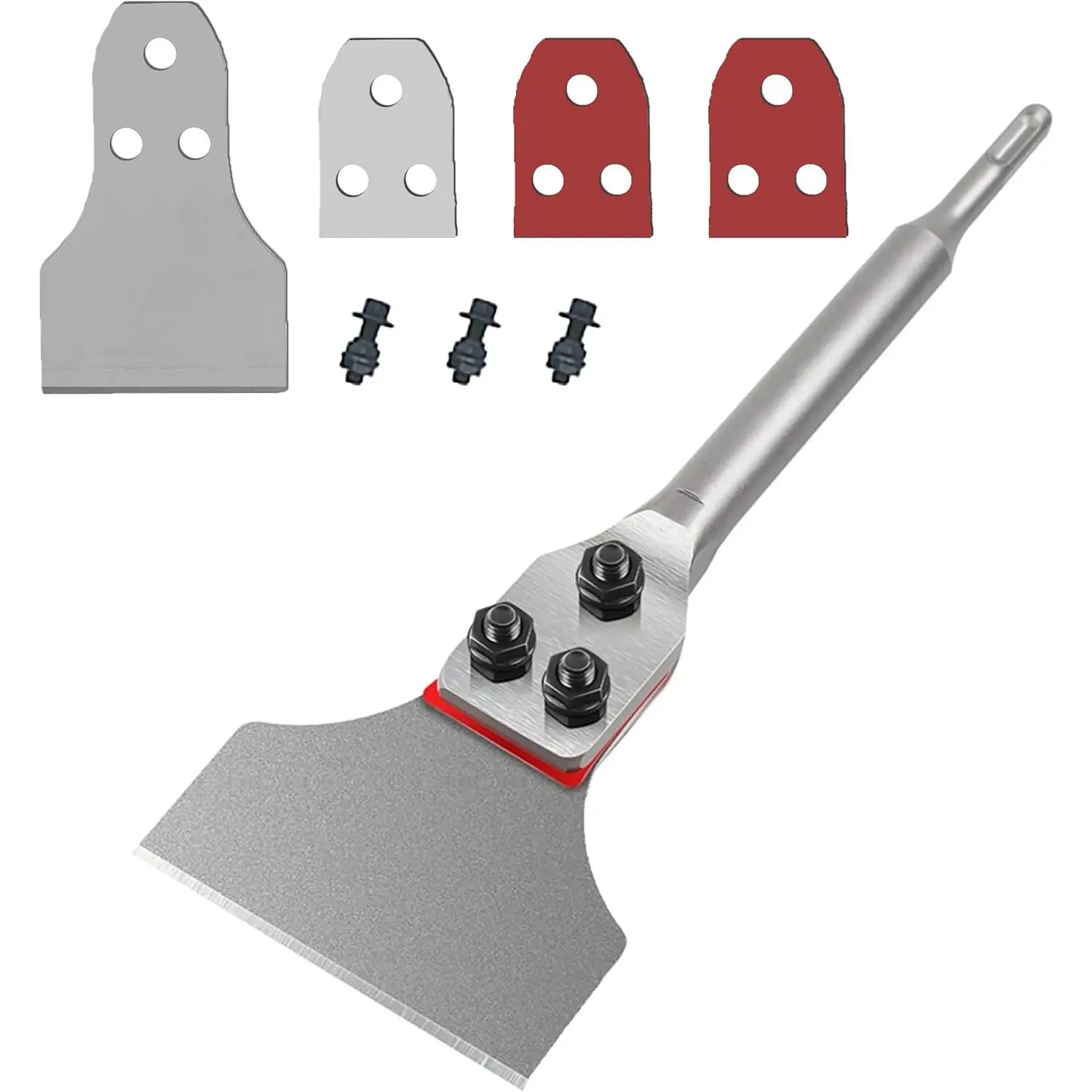 SDS Plus Floor Scraper 3 in.x 12 in.Wide Tile Flooring Adhesives Remover, Thinset Removal Tool Chisel Bit with Spare Blades for Rotary Hammer Drill