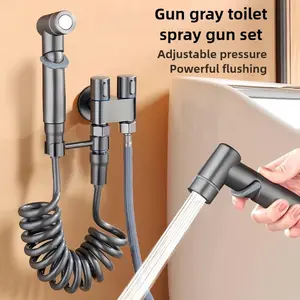 4-in-1 Compatible (Adapter Required) Stainless 2-in-1 Heavy-Duty Toilet Spray Gun - Heavy-Duty Handheld Shower & Bidet Attachment, Dual Valve System, Easy Wall-Mount Bathroom Fixture, Painted (No Drilling Required) - Bidet Access