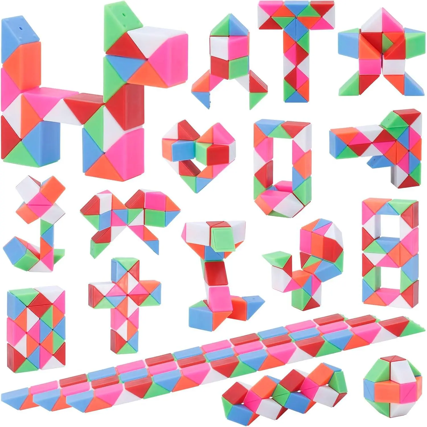 Mini Fidget Snake Cube Toys 30PCS Party Favors Bulk-Goodie Bag Stocking Stuffers for Kids, Treasure Box Toys for Classroom Reward, Quiet Sensory Travel Toy for Ages 4-8, Gift for Kids Birthdayfidget toys
