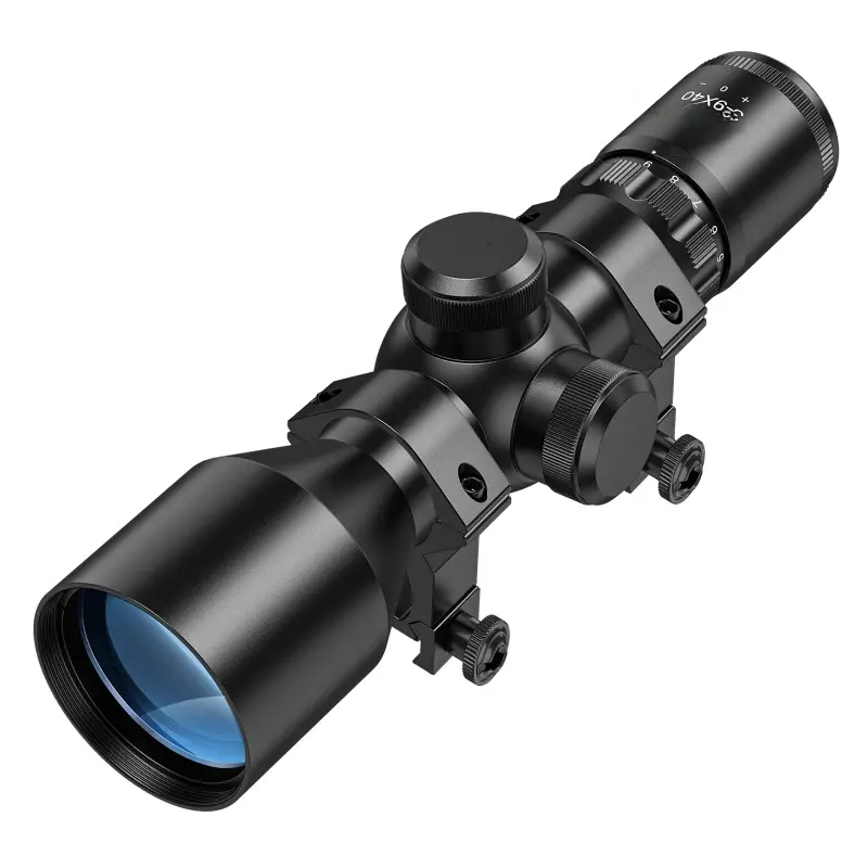 3-9x40 Compact Rifle Scope with Crosshair Reticle, Adjustable Optic Scope, Free Mounts Included, Lightweight Optical Sight for Outdoor Shooting & Hunting