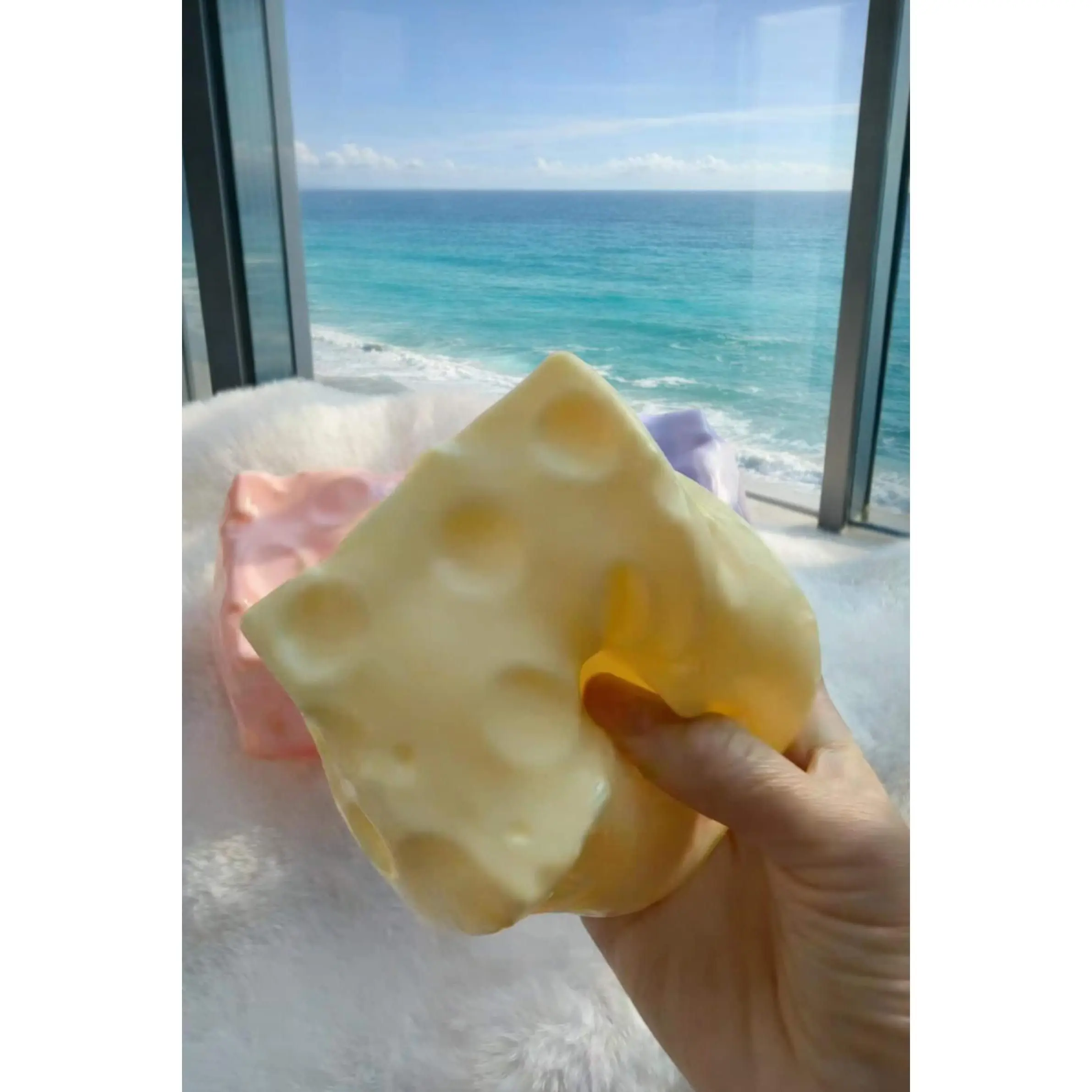 Viral Jumbo Cheese Squishy | TikTok Trending Stress Relief Toy | Soft Sensory Fidget for Kids and Teens | Cute Gift Idea