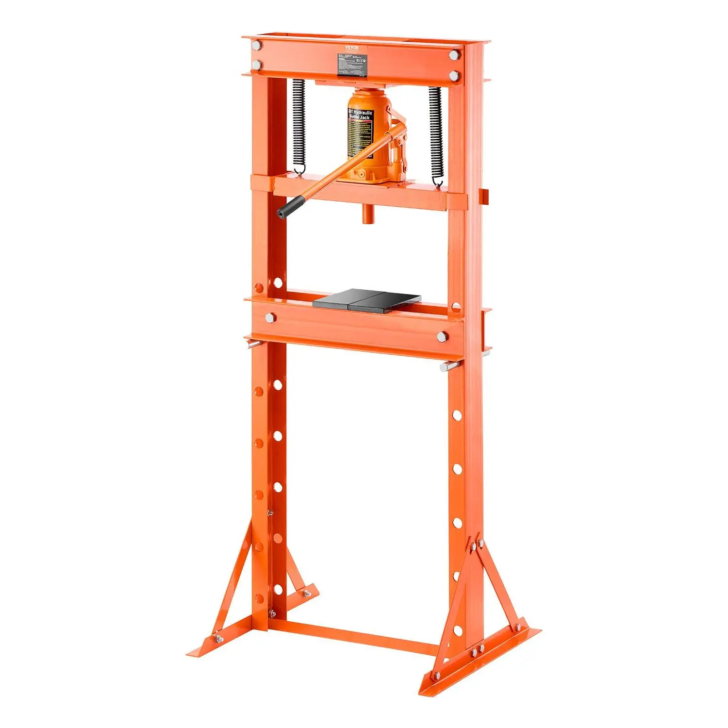 【DealsForYouDays】VEVOR Hydraulic Shop Press, 20 T H-Frame Shop Press with Press Plate Triangular Support, Stable Garage Floor Adjustable Hydraulic Press with Relief Valve, Fit for Bending, Straightening Stamping