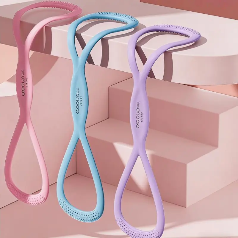 Women's 3-Pack Figure 8 Silicone Resistance Bands (15-35LB) - Elastic Yoga Pull Straps for Home Workouts, Sculpting Arms, Perking Chest, Improving Posture | Home Fitness Gear