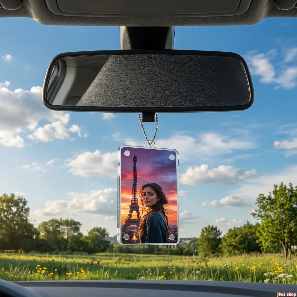2-Pack 2026 New Acrylic Multi-Functional 3-in Magnet Photo Frames, Car Clip Fridge Magnets, DIY Bag Accessory Card Holder, Festival Gifts for Car & Home Decor Memory Keeper