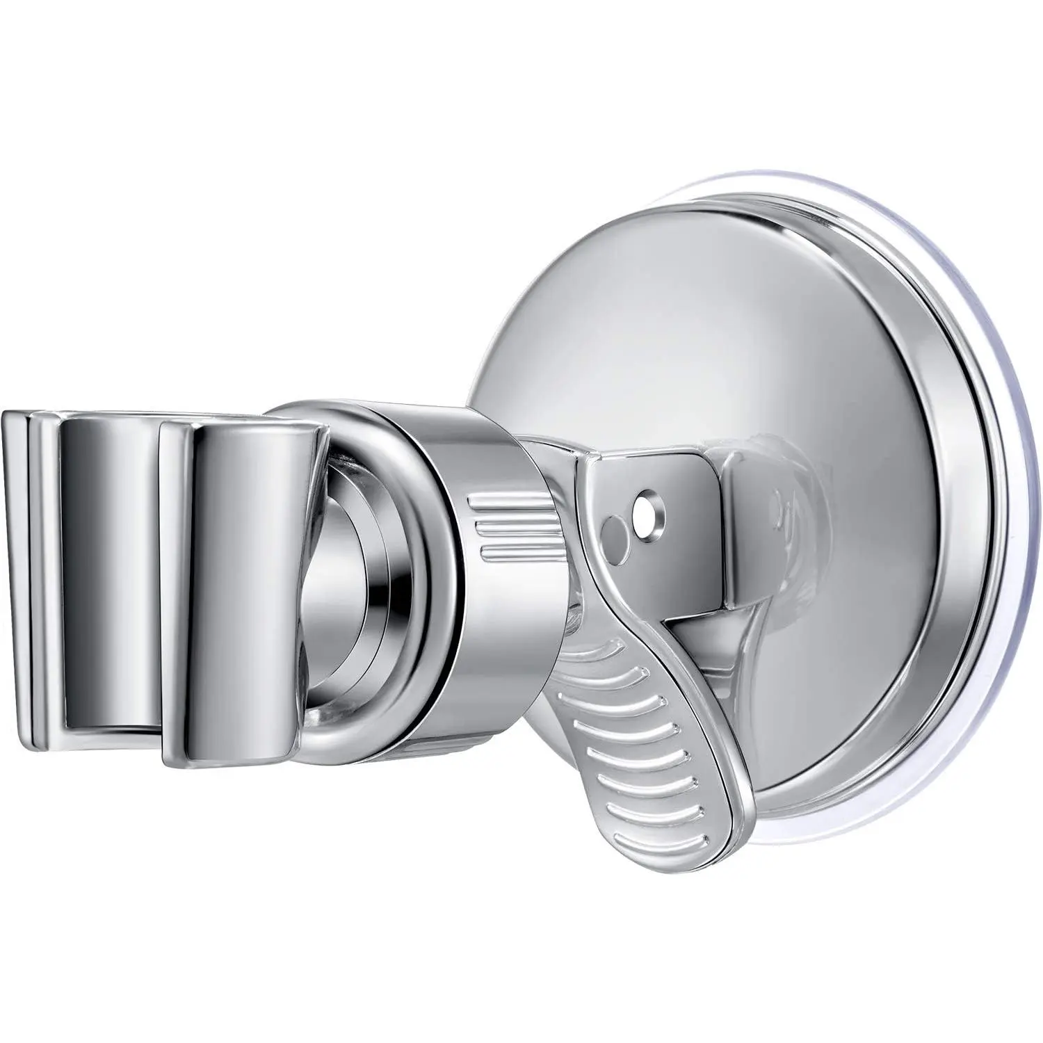 Adjustable Shower  Holder, Removable Suction Cup Shower  Holder, No Drill Wall Mounted Suction Bracket with Chrome Polished for Marble Glass Metal Ceramic(1, Wrench)