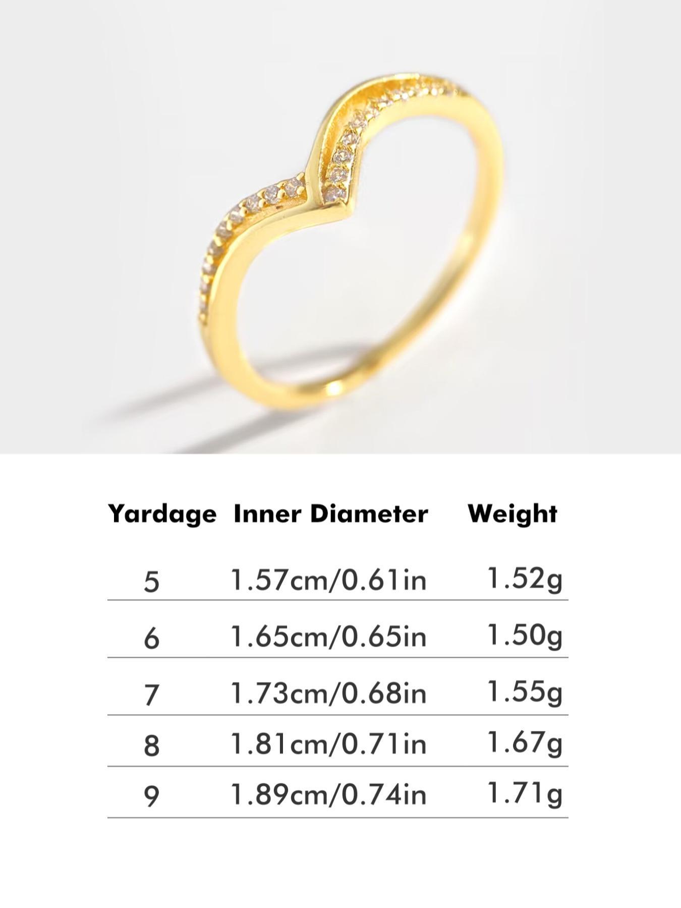 S925 Sterling Silver V-shaped Artificial Zircon Ring, Fashion Promise Ring, Fashion Accessories for Women & Girls, Trendy All-match & Exquisite Jewelry for Birthday Gift, Adjustable Rings