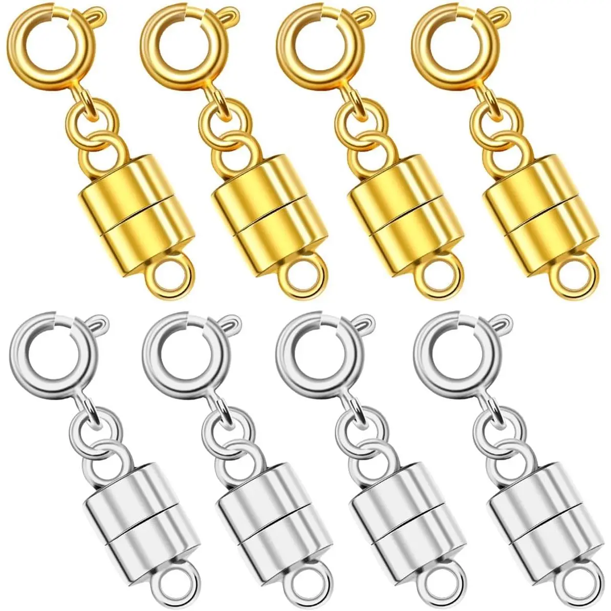 Necklace Clasps and Closures, Necklace and Bracelet Clasps,  Clasps and Converters Set,  and  Plated Stainless Steel (A 8 count)