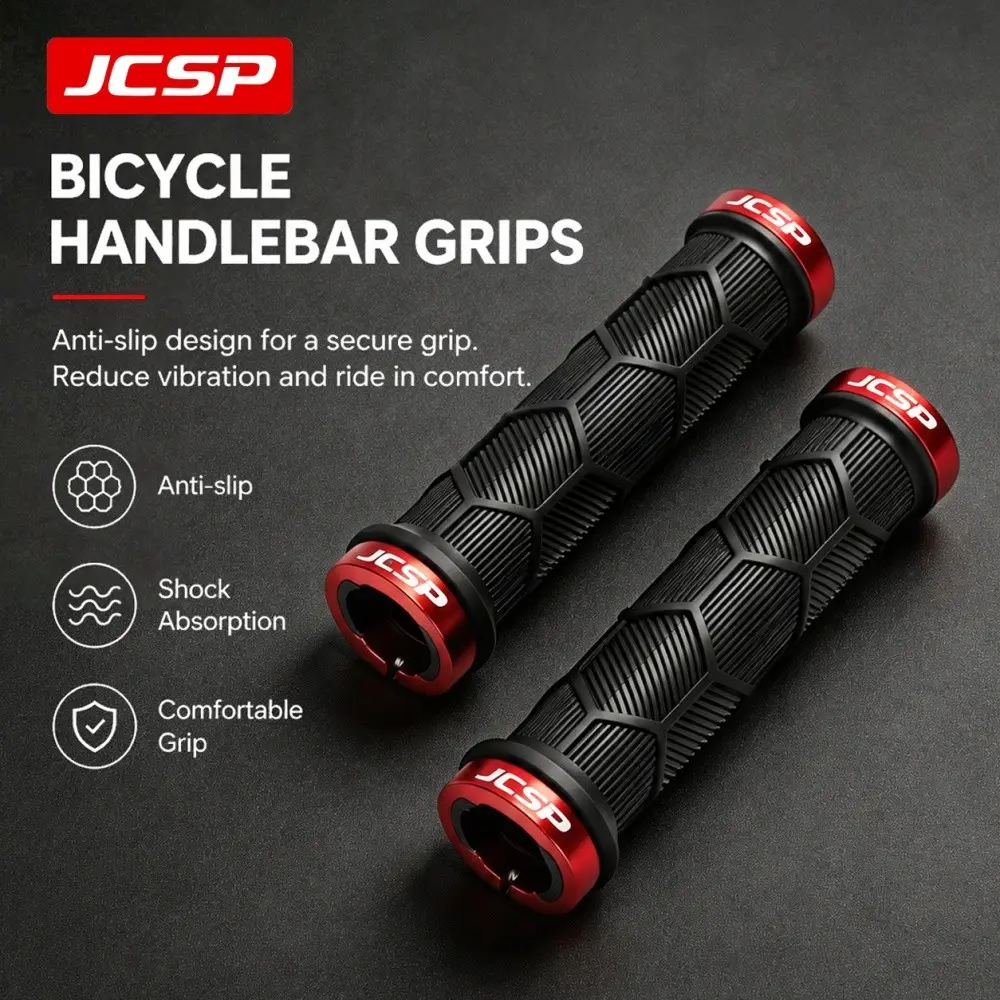 High-Quality Rubber Bike Handlebar Grips, Textured Anti-Slip Shock Absorption, Comfortable Grip for Mountain Bikes, Folding Bikes, Fixies, Scooters