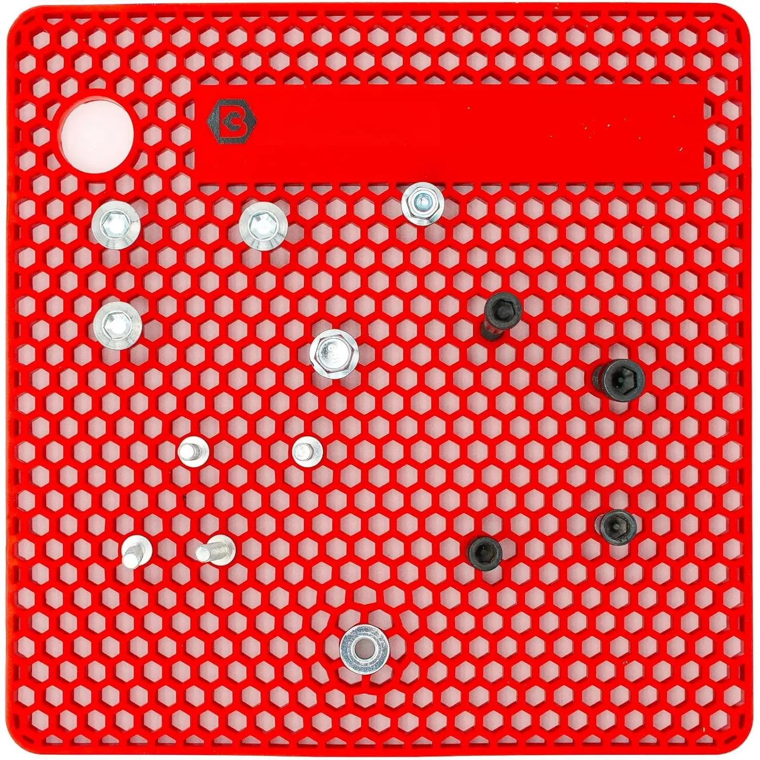Fastener Organizer Tray, Bolt and Screw Holder for Mechanics, Automotive, Industrial and DIY Projects, Heat and  Resistant, Red