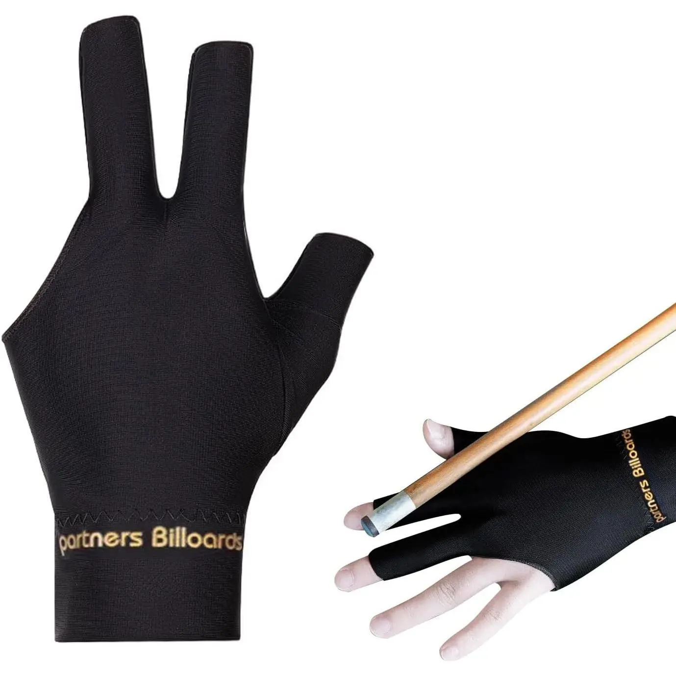 Pool Glove Left Hand 3 Finger Billiards Glove Elastic Breathable Pool Gloves Billiard Glove Billiard Gloves Cue Sport Glove Women Men 2PCS