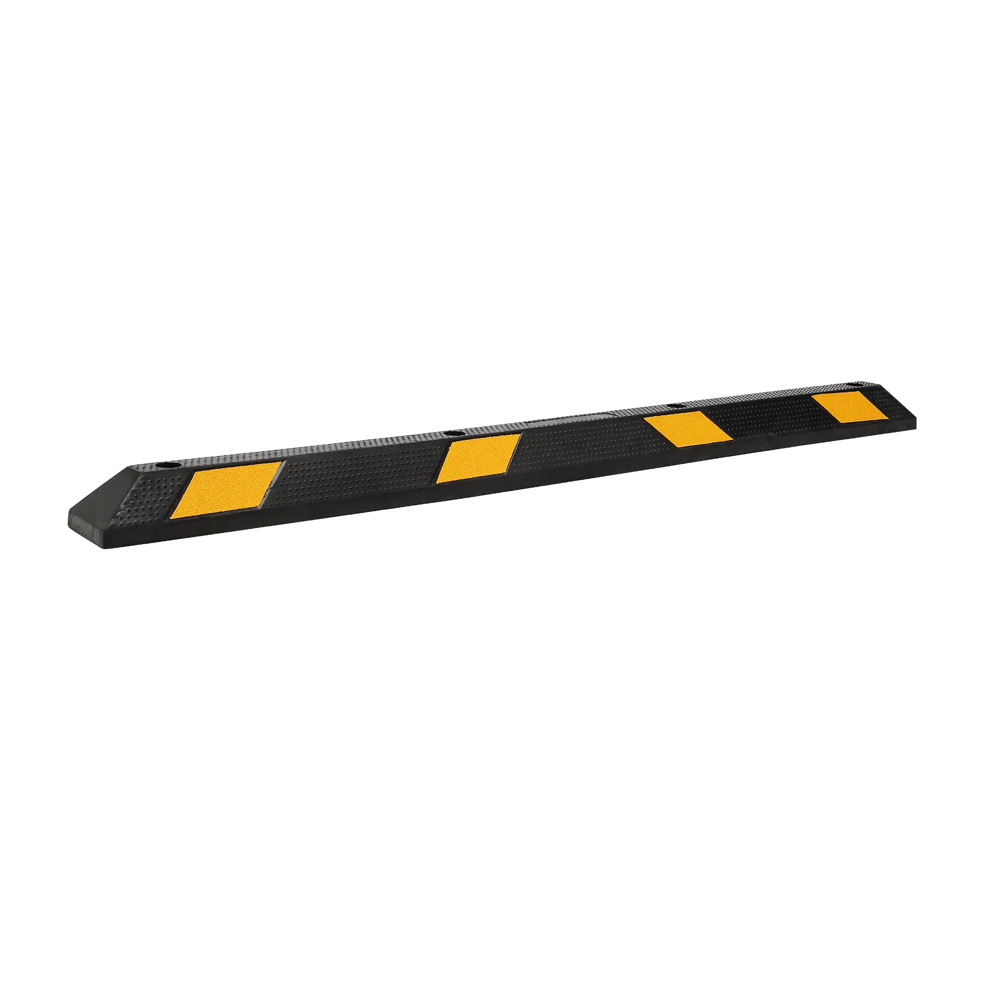 Heavy Duty Rubber Parking Stopper – 72 Inch for Garage, Parking Lot & Driveway, Black with Yellow Reflective Stripes, Durable Wheel Curb for Cars, Trucks, Trailers – 2 Pack, Installation Kit Included