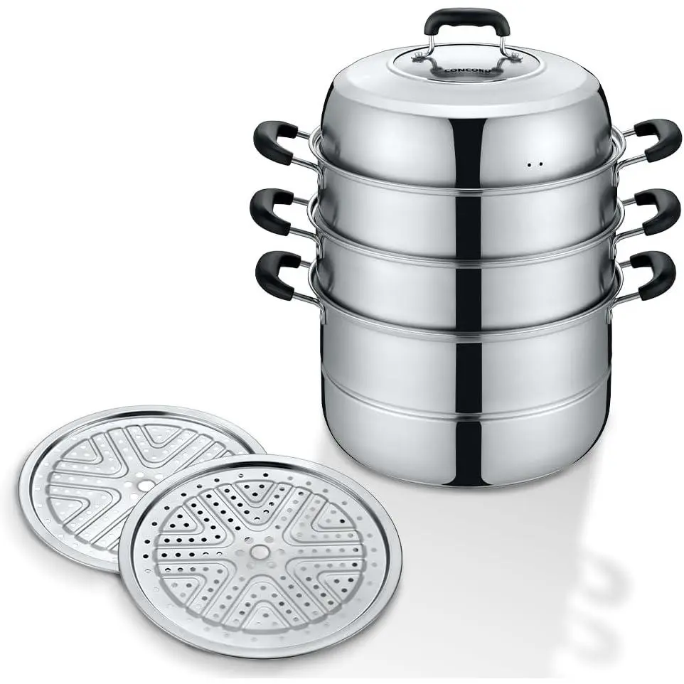 3 Tier  Stainless Steel Steamer Set (32 CM)