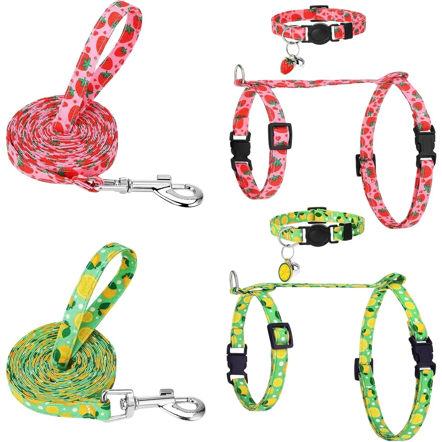 2 Pack  Harness and Leash, Escape Proof Adjustable  Harness with Leash , Lightweight Soft and Comfortable, for Small Medium Cats Safe Walking and Travel