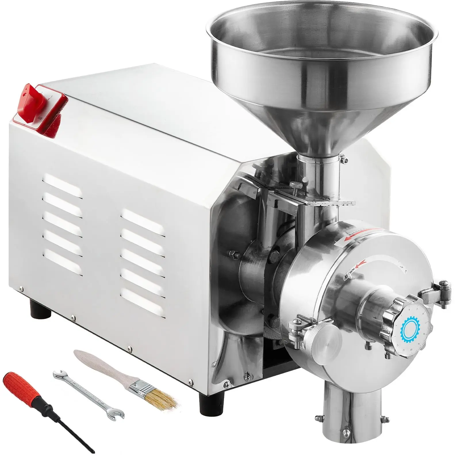 【Summerfinds】VEVOR Soybean Grinder Commercial Grinding Machine for Spices 3000W Corn Mill Grinder 100 KG/H Stainless Steel Corn Grinder Industrial Flour Milling Machine for Pepper Soybean Peanut Corn Grains
