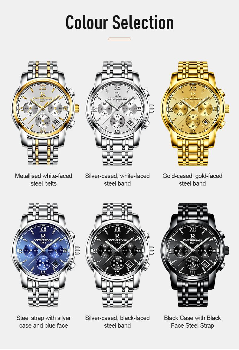 Men's Luxury Two-Tone Gold Silver Chronograph Quartz Watch - Stainless Steel Wristwatch with Date, Roman Numerals, Subdials, Elegant Business Dress Watch, Perfect Gift for Husband Dad Boyfriend
