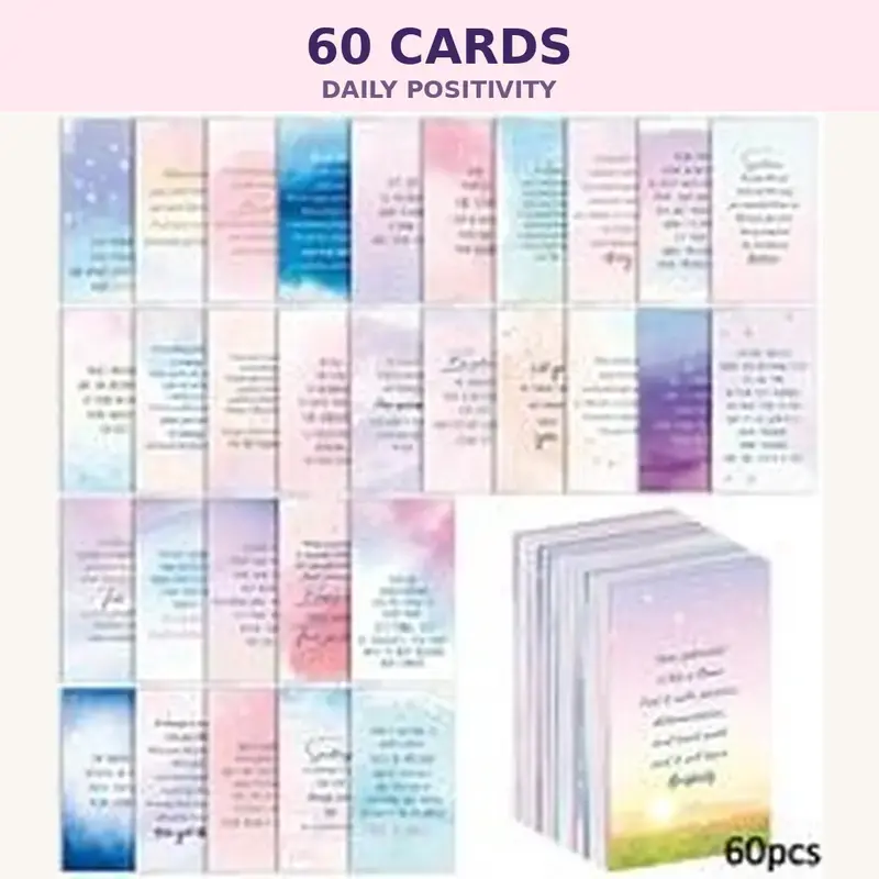 60pcs Positive Affirmation Cards for Daily Encouragement, Inspirational Quote Cards, Motivational Text Cards with Motivational Messages, Uplifting Messages, Thank You Cards, Self-Care Gifts for Men & Women