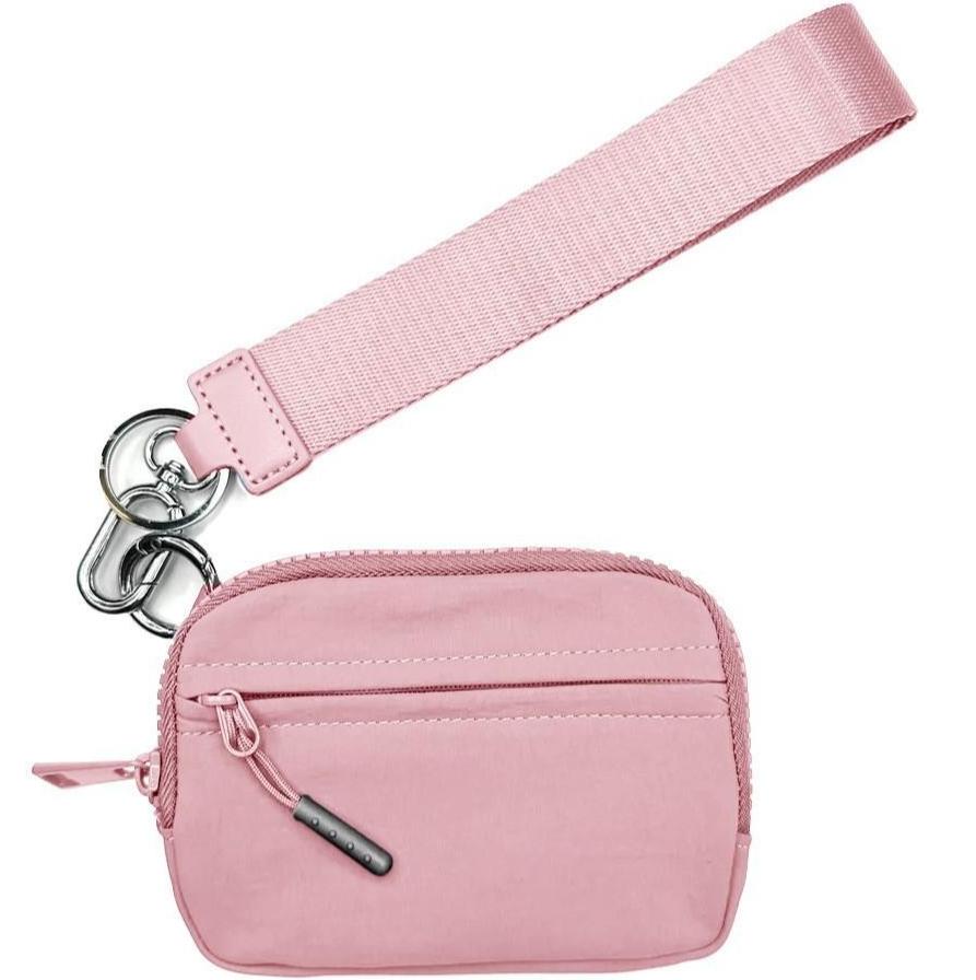 Waterproof Nylon Wristlet for Women - Multi-Functional Coin/Card Holder with Keychain & Zipper, Compact Everyday Accessory Elegant Stylish Purse Handheld Bag Purse