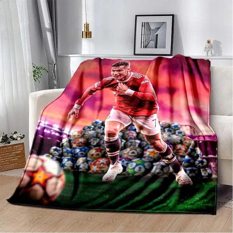 3D Print Football Star CR7 Soft Plush Blanket, Flannel Blanket Throw Blanket For Living Room Bedroom Bed Sofa Picnic Cover