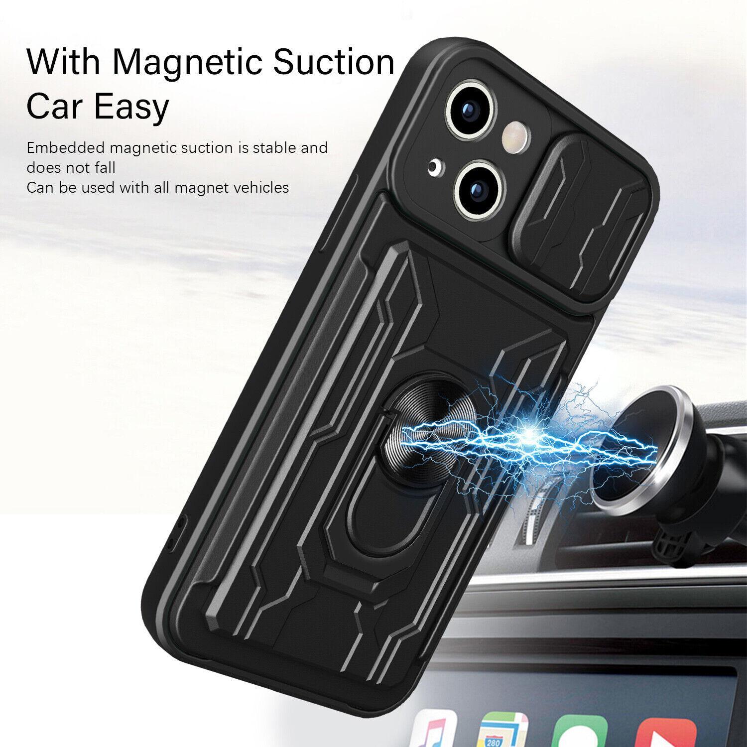 【Freeship】Phone Case For iPhone 16 Pro Max 15 14 13 12 Card Slot Holder +Camera Lens Cover