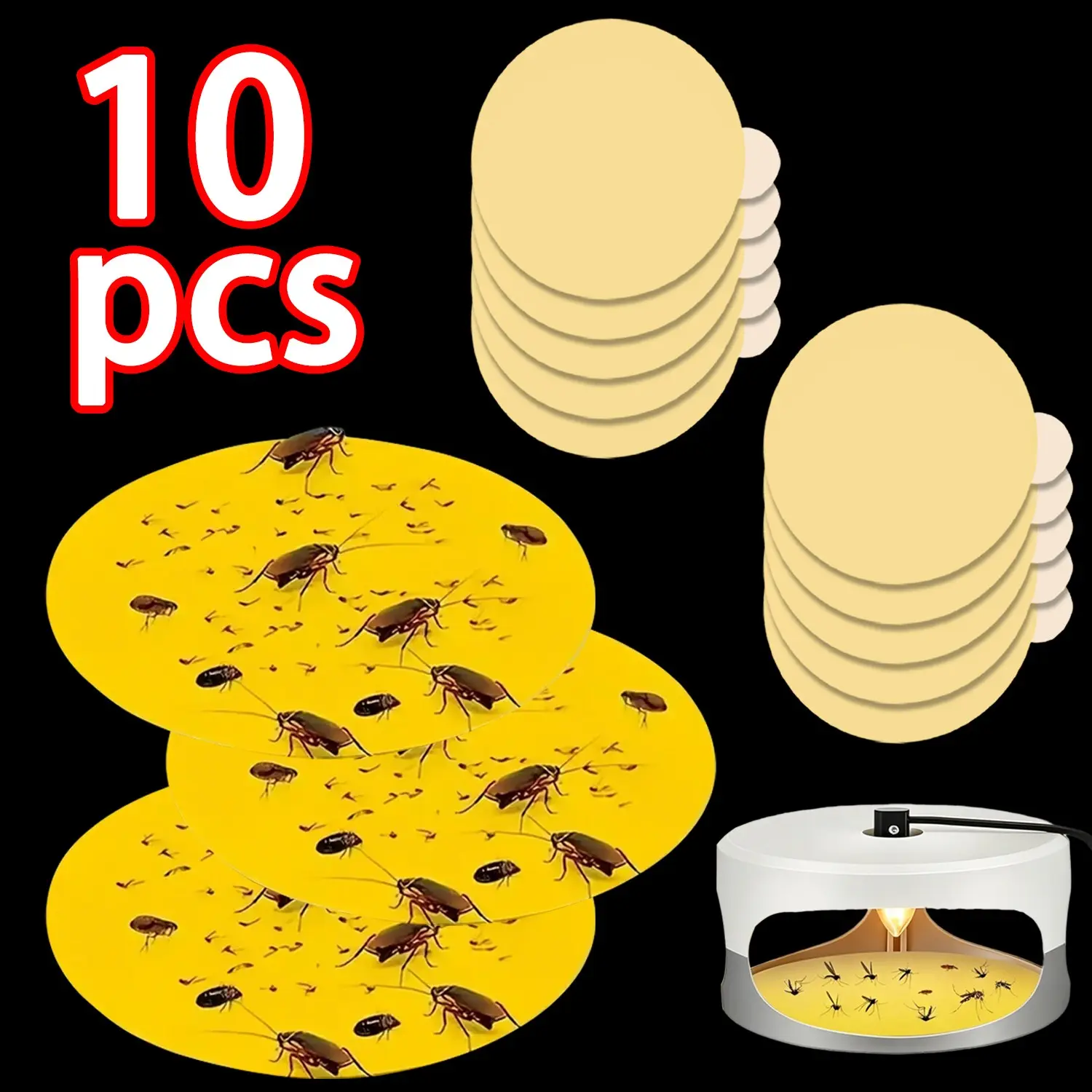 Flea Catcher Sticky Discs, 11cm Fly Pest Control Replacement Plates, Ideal for Home, Pet Areas, Living Room, Hallway, Fly Sticky Trap, Indoor Pest Control
