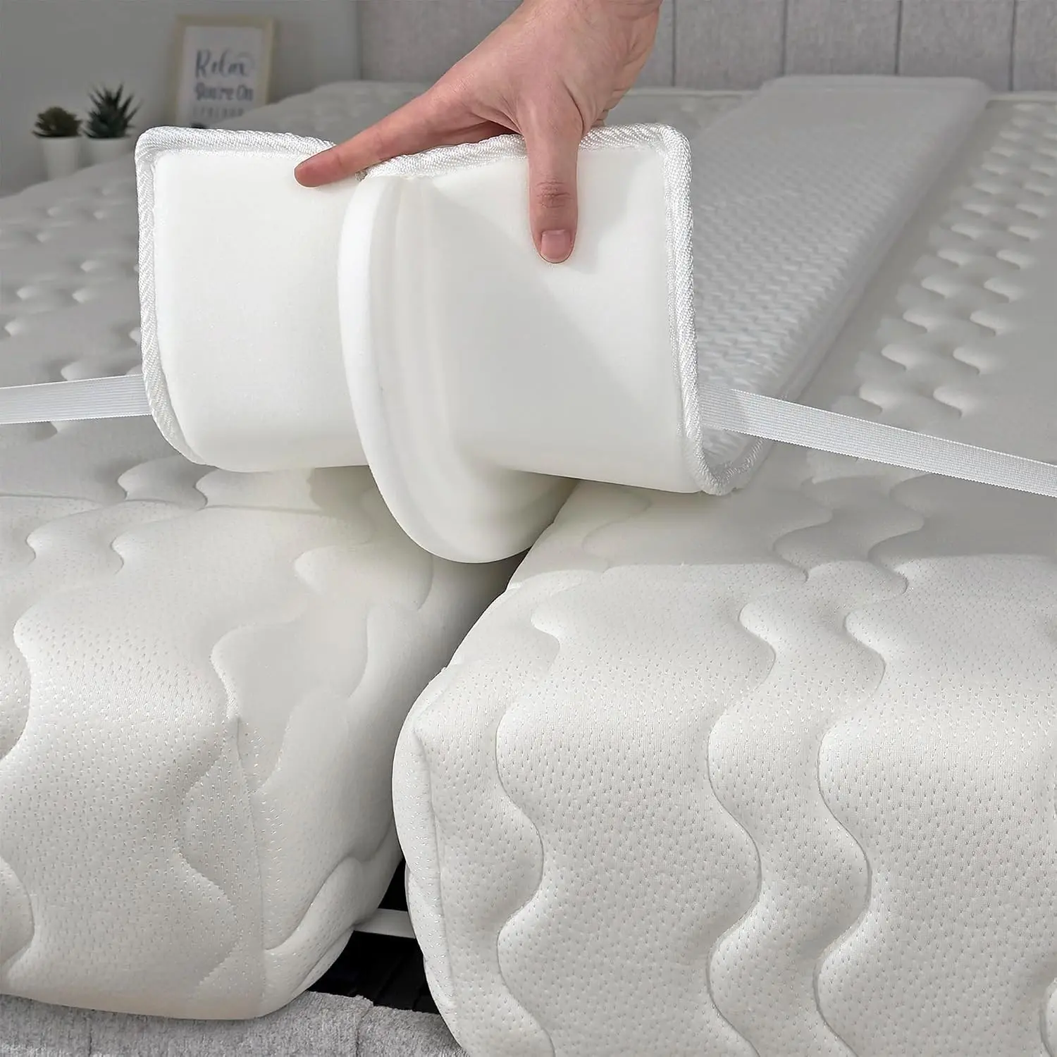 10" Extra Wide Bed Bridge Twin to King Converter Kit - Split King Gap Filler for Adjustable Bed - Mattress Connector - 25D Memory Foam - Patent Pending Design