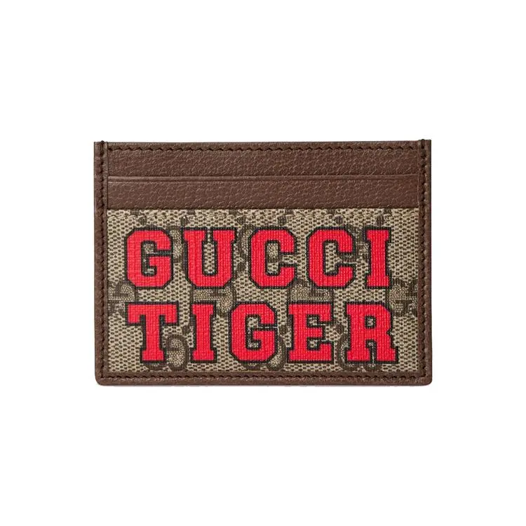 Gucci Monogram Canvas and Leather Cardholder for Men in Brown