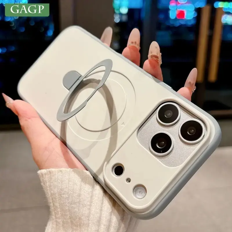 Shockproof Magnetic Phone Case with Metal Stand for iPhone Series, Multi-Model Fits iOS 17 Air/17/16/15/14/13/12 Pro Max Plus, Non-Slip TPU Plastic Cover, Mobile Phone Accessories,back to school,back to school haul