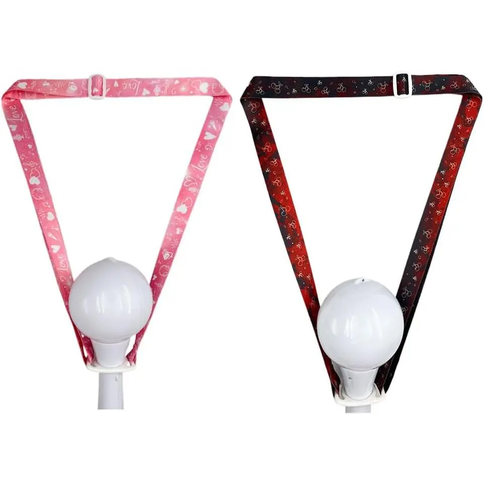 K-pop Adjustable Lightstick Lanyard, Lightstick Holder Strap, Crossbody Strap, Lanyard-Compatible with  Light Sticks 2 count ( & Red)