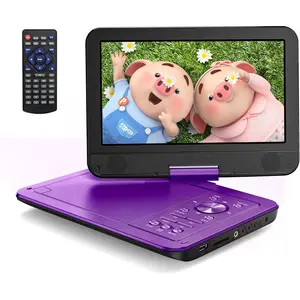 12.5" Portable DVD Player with 10.5"  Swivel Screen, Easy Setup for  & , 6-Hour  Life, Includes AV  &  Charger, Supports USB/SD Card(Not Support Blu-ray),