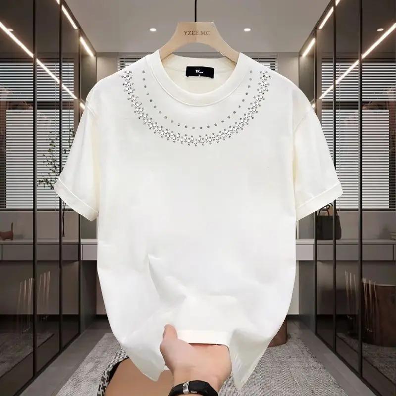 Summer Trendy Brand Men's Pure Cotton Short-sleeved T-shirt Versatile Teenage American Stylish Cool