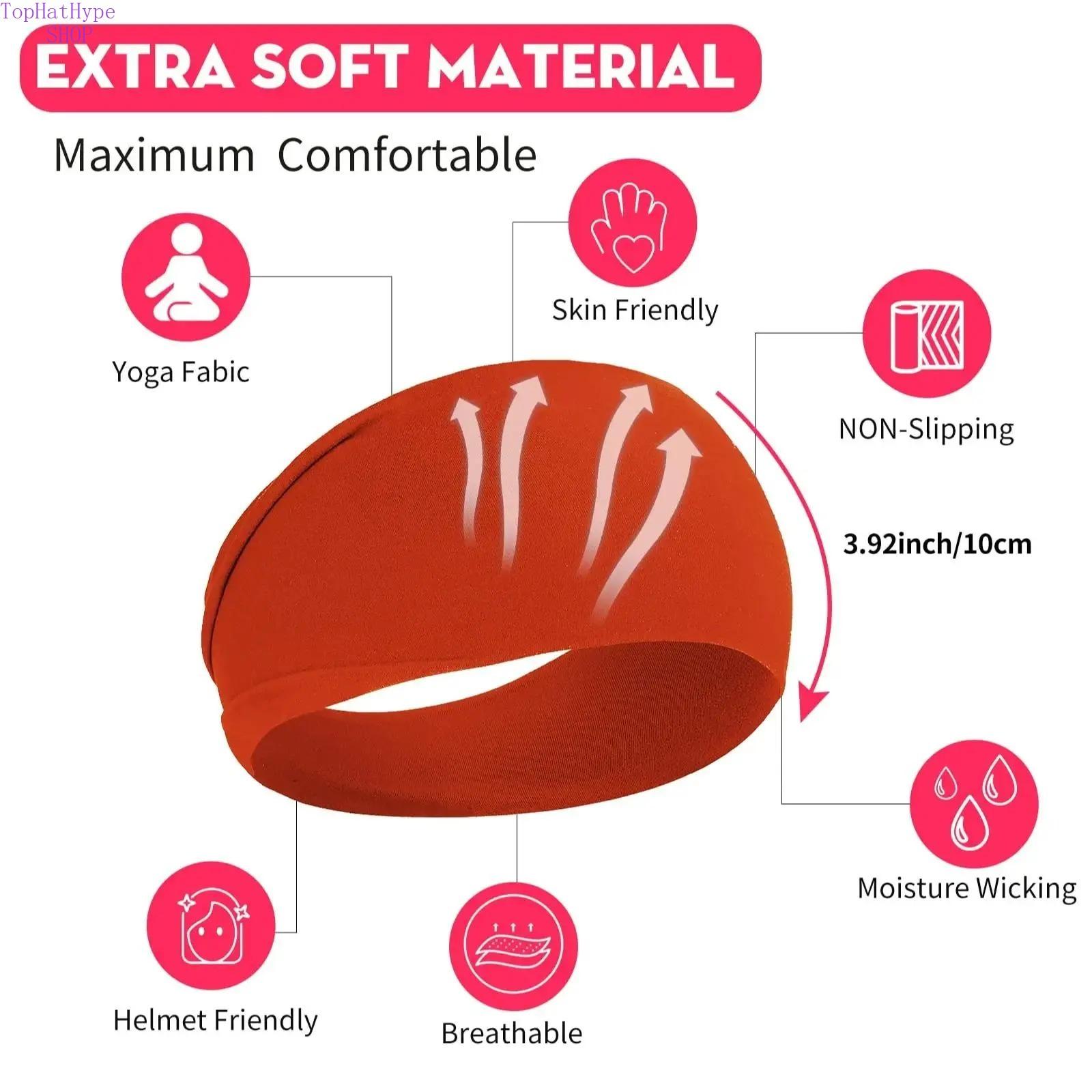 Women's Solid Color Stretch Headband, Sweat-Wicking Hair Band for Running, Yoga & Fitness, Soft Elastic Sports Head Wrap