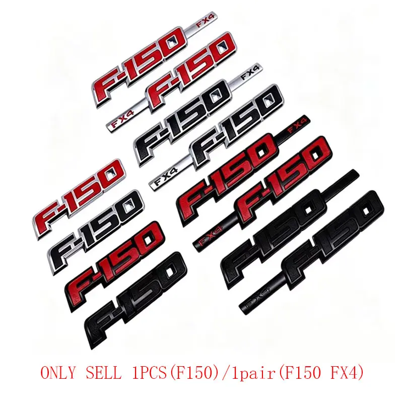 3D ABS F150 FX4 Car Emblem Badge Sticker For F-150 Pickup Truck Side Fender Rear Tailgate Logo Decal Accessories