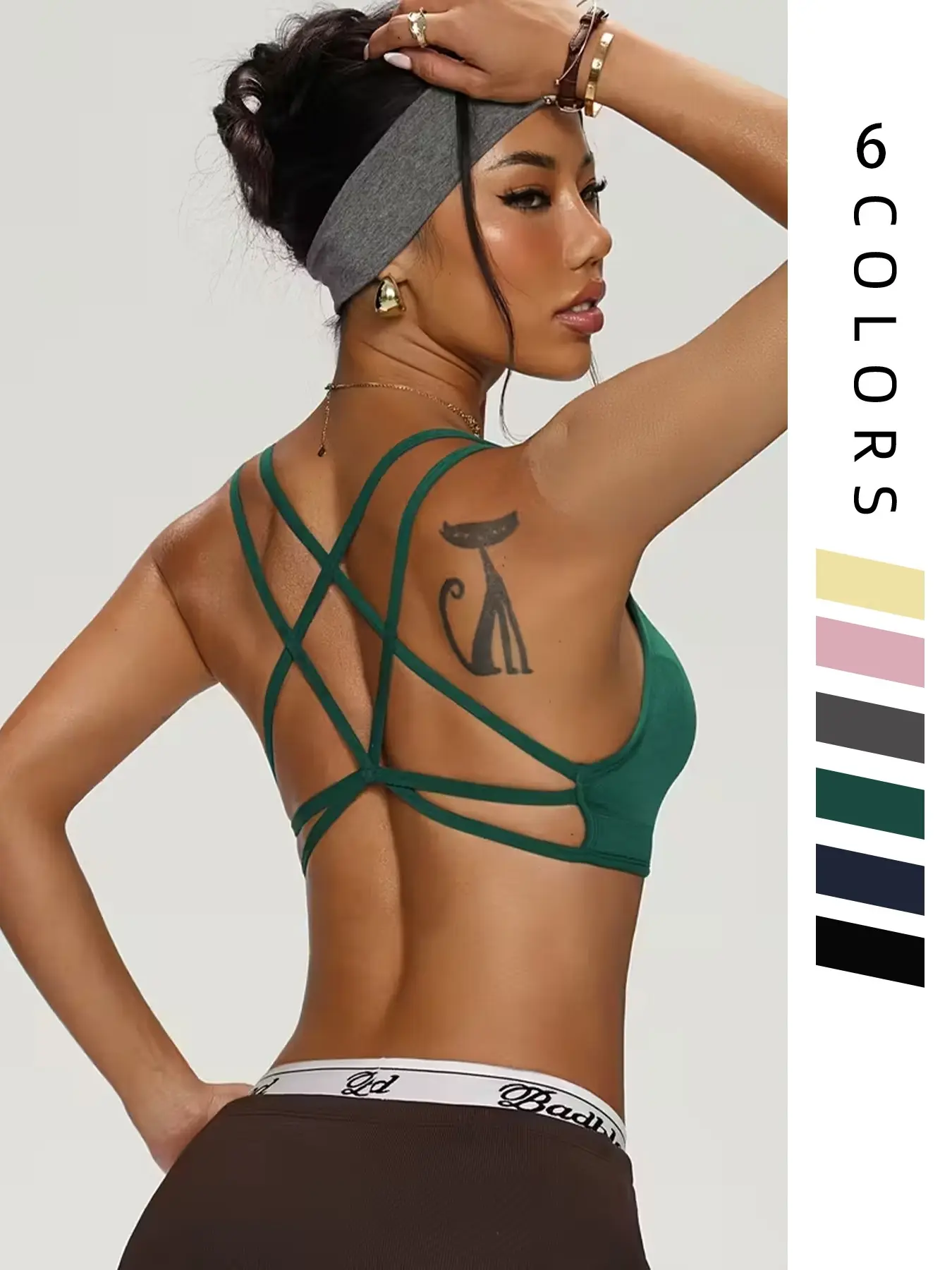 Cross Back Sports Bra for Women, Workout Bra, Yoga Bras, Athleisure Bra, Sporty Bra, Fashionable Wire-Free Design, Breathable Yoga and Light Exercise Wear, Comfortable and Stylish