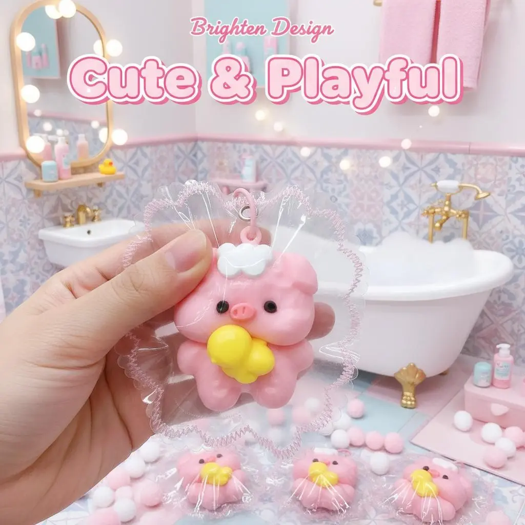 1pc Pink Bathing Piggy Decompression Squishy Toy, Soft Slow Rising Sensory Fidget for Stress Relief, Cute Pig in Tub Desk Decor, Durable Relaxing Gift for Adults, Birthday, Christmas & Party Favors