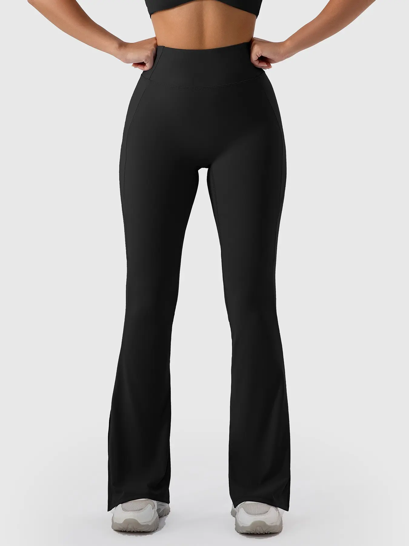 High-Waisted Split Thigh Yoga Pants, Butt-Lifting Ankle Tight Sports Leggings, Soft Stretch Side Split Fitness Casual Pants