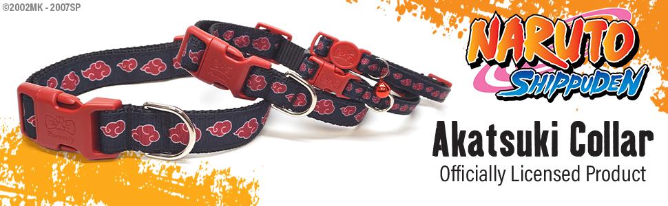 Naruto Akatsuki Cat Collars for Girl Cats, Boy Cats, Small Kitten Collar with Bell (Removable) | Officially Licensed Naruto Akatsuki Cloak Inspired Breakaway Cat Collars for Akatsuki Costume Itachi