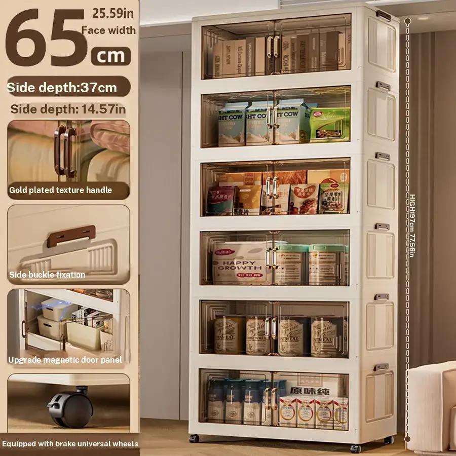 Foldable Storage Cabinet, Multi-layer Plastic Storage Box, Folding Storage Boxes, Home Organizer for Living Room Bedroom, Home Supplies