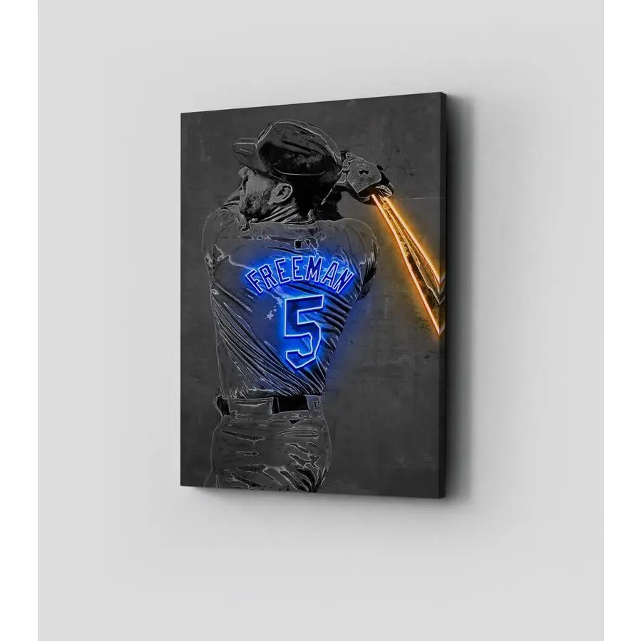 Freddie Freeman Wall Art Los Angeles Dodgers Canvas Baseball Poster MLB Framed Canvas Print Sports Home Decor B95 Birthday Gift