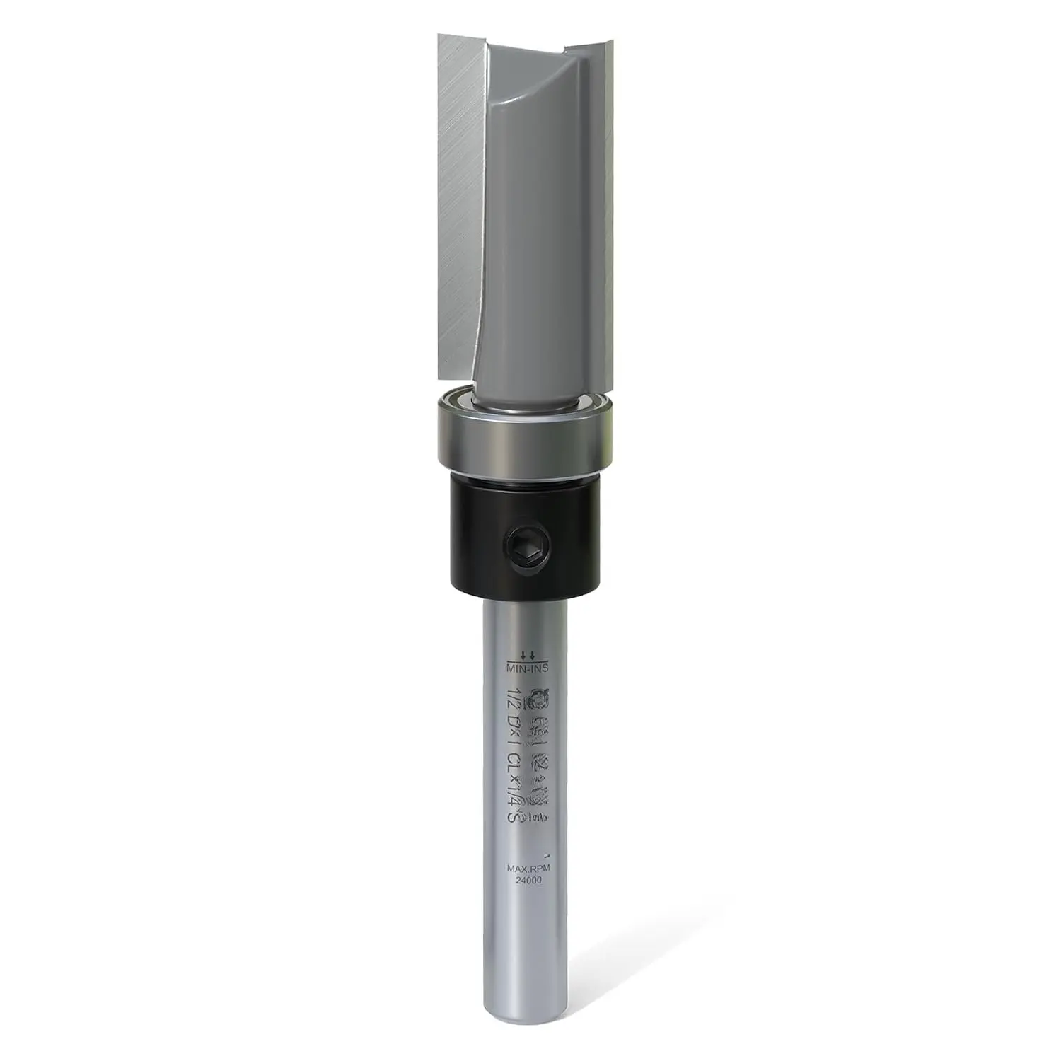 Top Bearing Flush Trim Router Bit, Professional  Flush Trim Router Bit 1/4 Inch Shank, 1/2 Inch  Diameter, 1 Inch  Length Straight Router Bit for Woodworking, Milling, Trimming