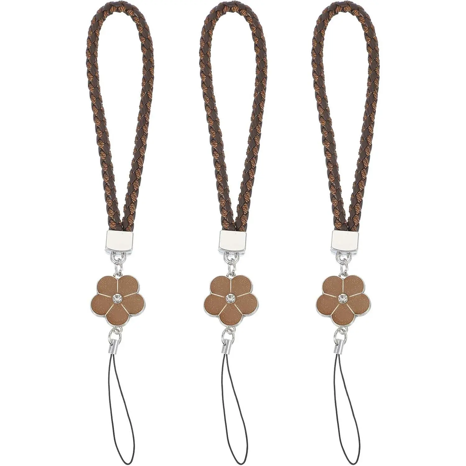 Phone Lanyard Wrist Straps, Creative Braided Flower Phone  Straps Wrist Lanyard