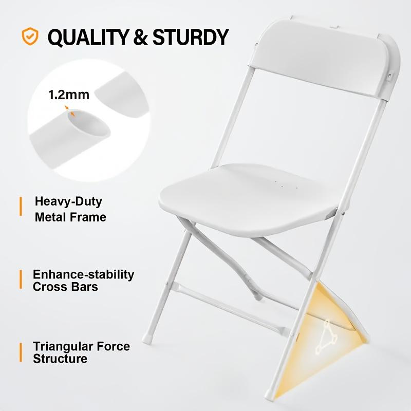 12/6/4//2-piece plastic folding chair, stackable commercial white office chair, suitable for home office, wedding party indoor and outdoor event supplies, back-to-school supplies