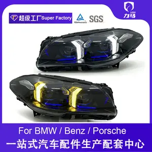 Translation: "Suitable for 2010–2017 BMW 5 Series F10/F18 headlight assembly modification, lens headlights, fang-style LED front lights."