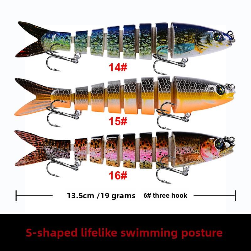 Multi Jointed Swimbait 13.5cm 19g Hard Fishing Lure Realistic 8-Segment Sinking Bionic Bait for Pike Bass Musky Freshwater Saltwater Fishing Tackle