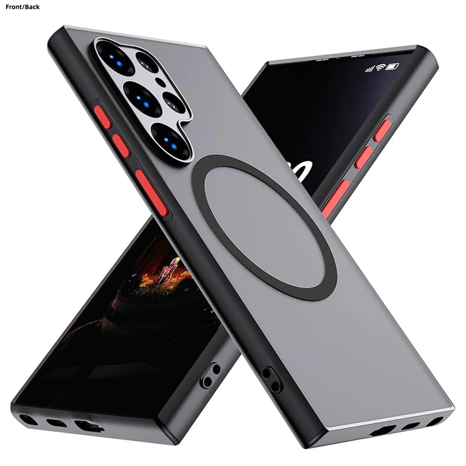 Magnetic Phone Case, Slim Translucent Matte Shockproof Phone Protective Cover, Phone Accessories Compatible with Samsung Galaxy S25 Ultra S24 Ultra S24 FE, Casing, Shock Resistant Cover