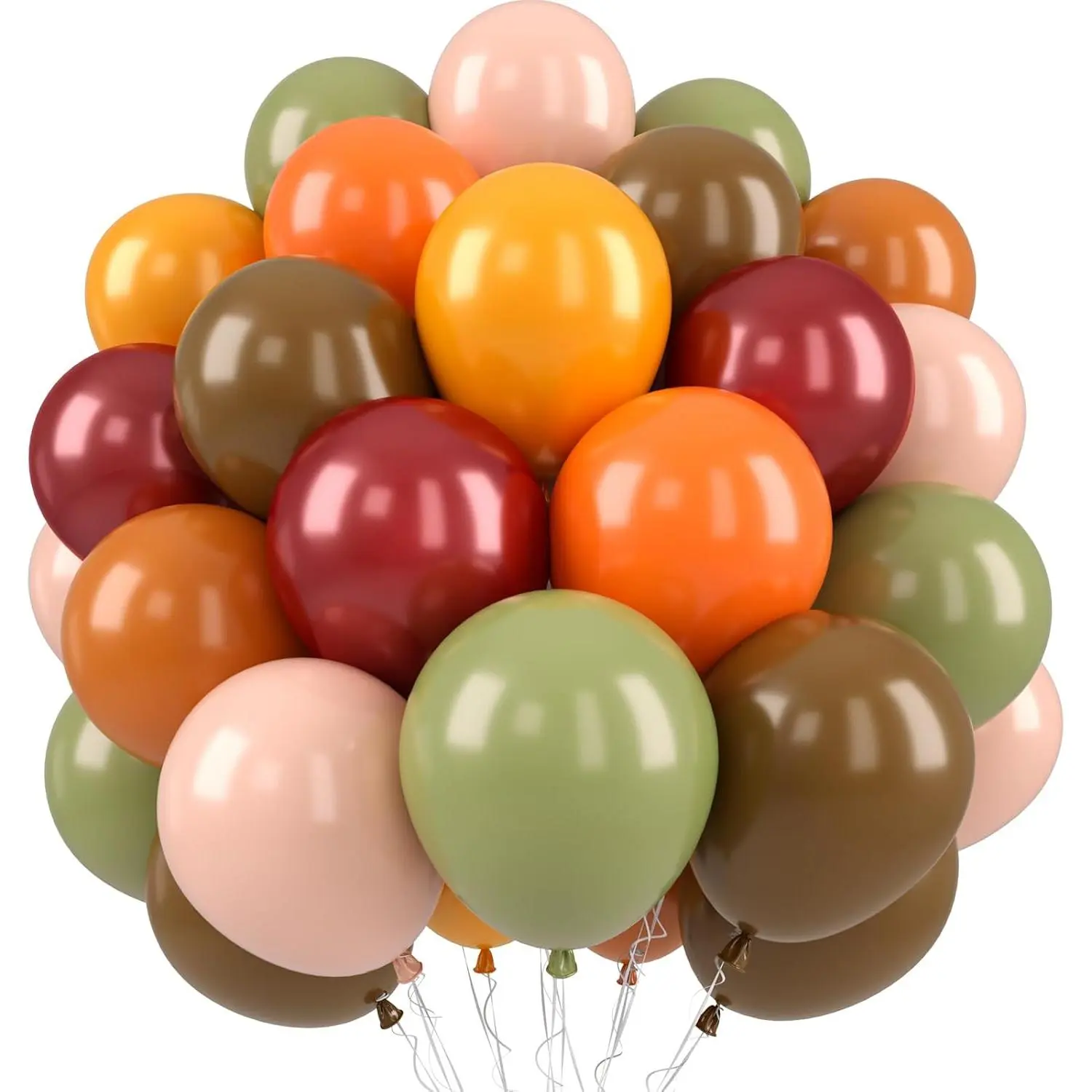 Sage Green & Brown Balloons - Fall Colors: Orange, Brown, Yellow, Burgundy for Thanksgiving, Wild Woodland Theme Parties, Birthdays, Showers, Weddings & Anniversaries