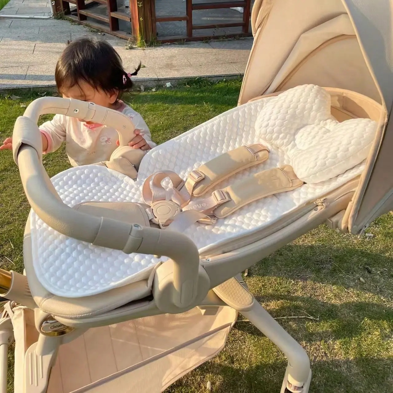 Baby Stroller Cooling Pad, Summer Ice Bean Seat Cushion Set, Universal Baby High Chair Cooling Pad, Stroller Seat Headrest, Stroller Accessories