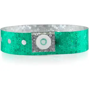 100   Holographic Plastic Wristbands for Events - Extended Wear, Glowing Color Prevents Reuse - -Grade Bracelets