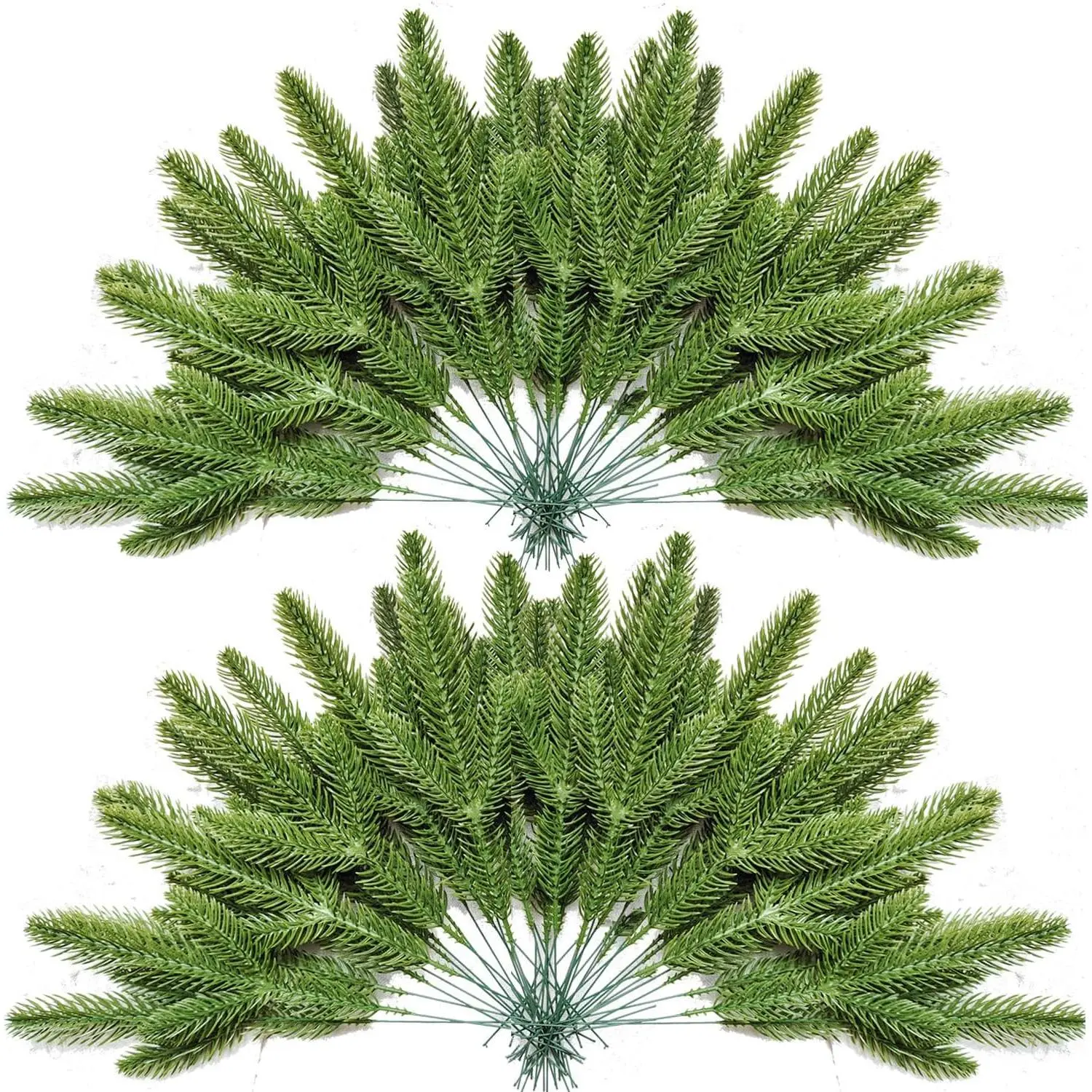 30 count Christmas Pine  Green Artificial Pine Branches  Greenery Pine Picks for Christmas Crafts Garland Wreath Twigs Stems Tree Decorations