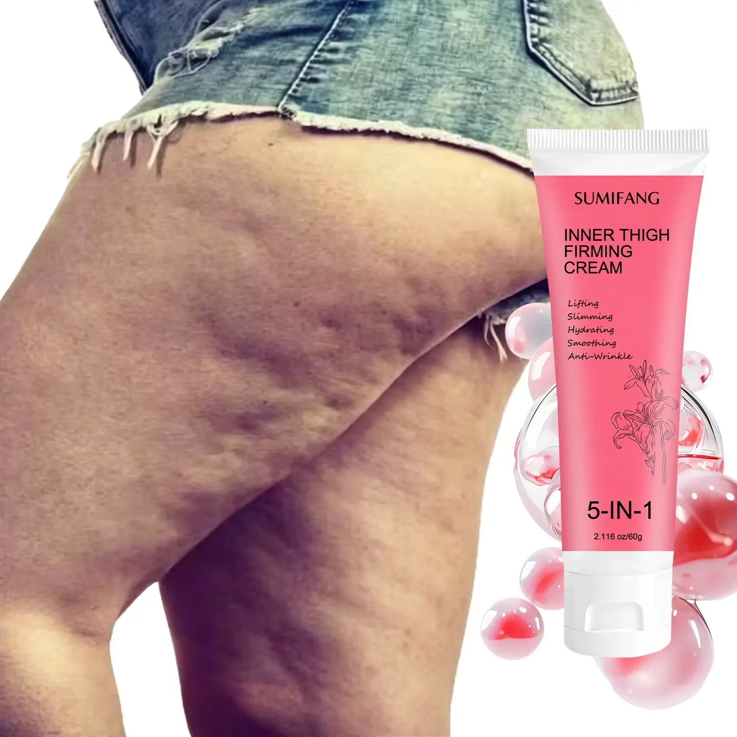 SUMIFANG Firming & Smoothing Cream 60g – Collagen + Hyaluronic Acid + Glycerin – Firms and smooths skin across the entire body, refines skin texture, locks in long-lasting moisture; gentle and suitable for all skin types.